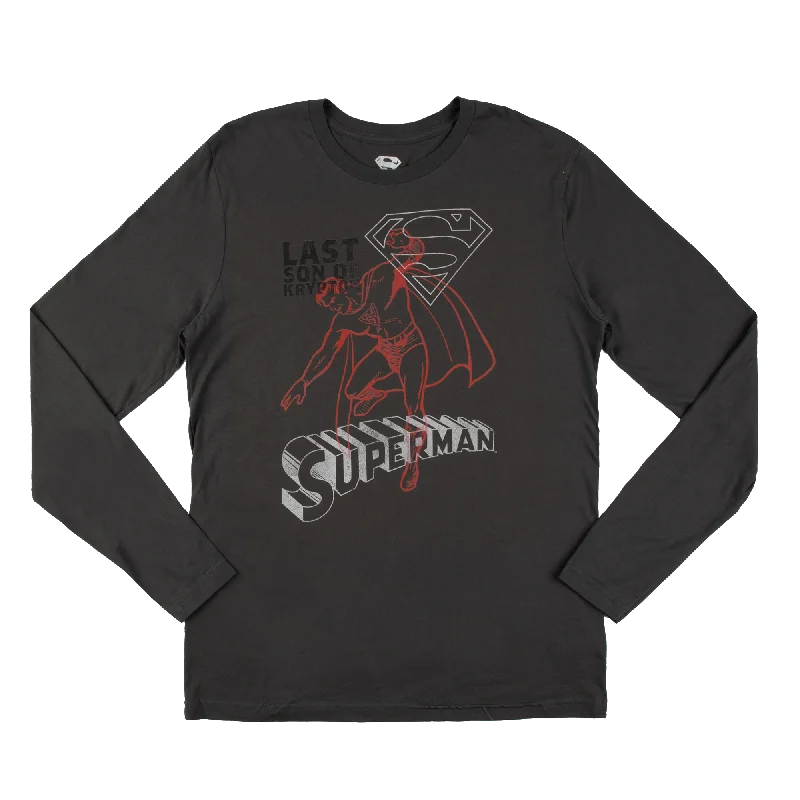 Flash sale: Men’s clothing essentials at irresistible prices! Superman Last Son of Krypton Charcoal Long Sleeve Flash sale: Men’s clothing essentials at irresistible prices! Superman Last Son of Krypton Charcoal Long Sleeve