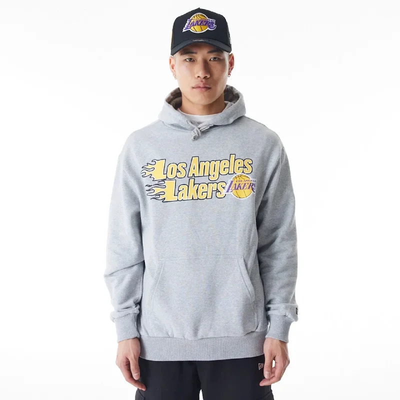 Don’t miss out – huge discounts on men’s trendy styles. LA Lakers NBA Flame Print Grey Oversized Pullover Hoodie Don’t miss out – huge discounts on men’s trendy styles. LA Lakers NBA Flame Print Grey Oversized Pullover Hoodie