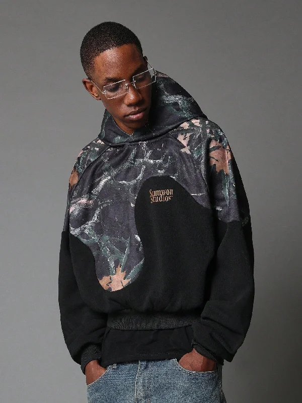 Clearance sale – shop men's clothing at discounted prices! Regular Fit Overhead Camouflage Swirl Panel Hoodie With Graphic Print Clearance sale – shop men's clothing at discounted prices! Regular Fit Overhead Camouflage Swirl Panel Hoodie With Graphic Print